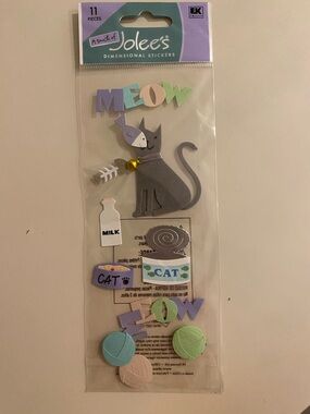 NWT Jolee's Boutique / A Touch of Jolee's Cat / Kitten Scrapbooking Sticker